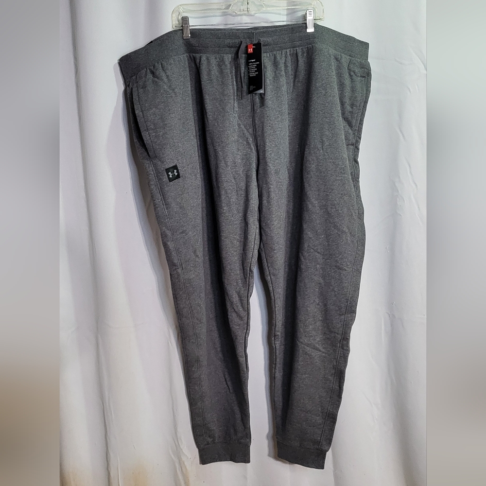 Under Armour Men's NWT Gray UA Rival Fleece Jogger Pants Size 5XL - Picture 2 of 12